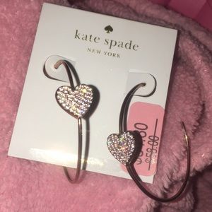 NEW: Kate Spade hoops diamond hearts Rosegold